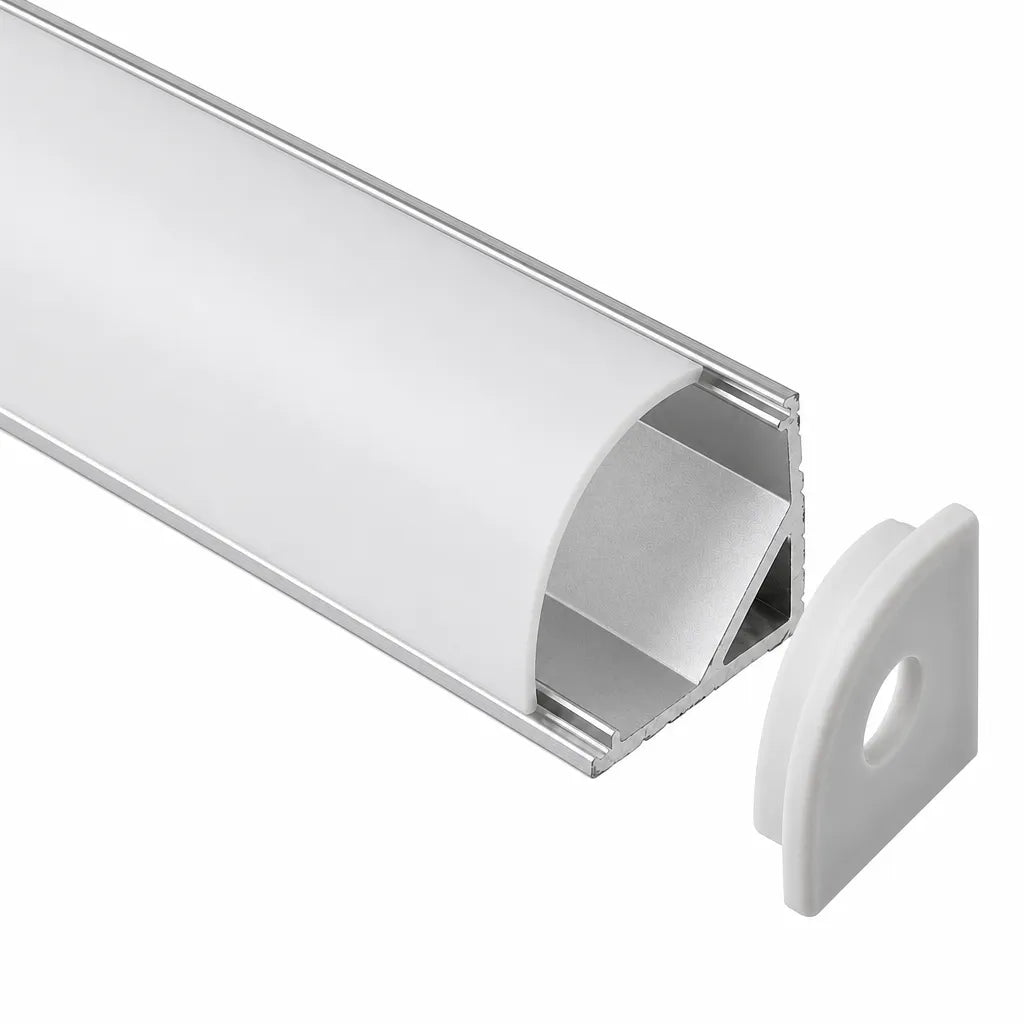 Aluminum Extrusion - 45° Corner - Diffused Curve